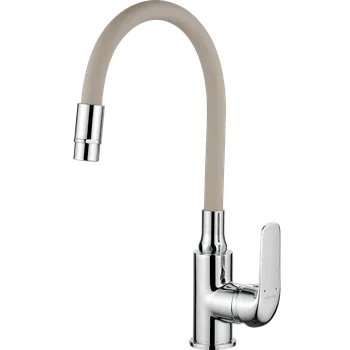 Vodovodní baterie Kuchinox Stojánková dřezová baterie ELZA s flexibilní 2funkční výpustí Chrom/béžová