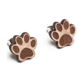 Náušnice Dřevěné náušnice Paw Earrings s možností výměny či vrácení do 30 dnů - EW4