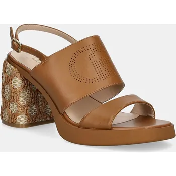 Dámské sandále Kožené sandály Liu Jo GISELE 09 hnědá barva, SA5095P0102S1853 82X, EUR 36