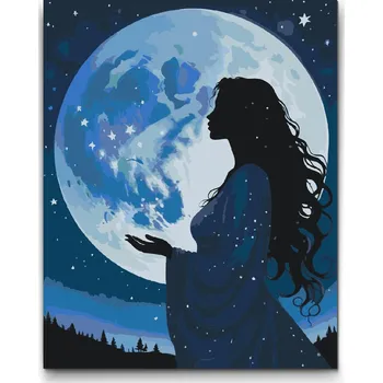 Malování podle čísel - Ženská energie Velikost: 30x40cm, Rámování: Pouze srolované plátno