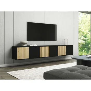 Televizní stolek Závěsný televizní stolek Ross 210 cm - Černá/Artisan