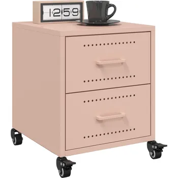 Noční stolek Noční stolky 2 ks růžové 36 x 39 x 43,5 cm ocel Růžová846629