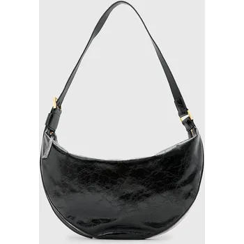 Kabelka Kožená kabelka AllSaints HALF MOON černá barva, W020XZ 99A, vel. ONE SIZE