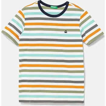 Dětské bavlněné tričko United Colors of Benetton tyrkysová barva, 3FHXC10MW 3FHXC10MW.G.Seasonal 66X, vel. 160