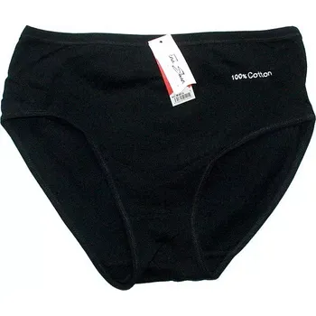 Dámské kalhotky 100% bavlna do pasu žebrované M401A černé 598-5