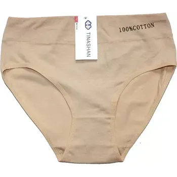 Dámské kalhoty Dámské kalhotky do pasu 100% bavlna M1534 krémová 598-39