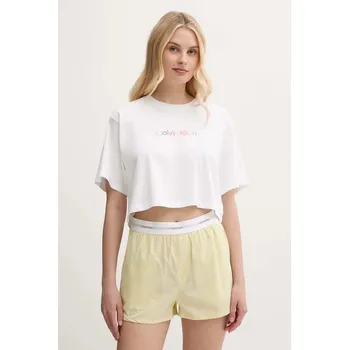 Bavlněné lounge tričko Calvin Klein Underwear dámské, bílá barva, LV00QS7470 00X, vel. M