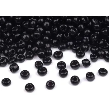 Korálek Rokajl 6/0 - 4 mm neprůhledný Varianta: 49 černá, Balení: 50 g