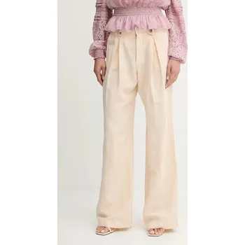 Dámské kalhoty Kalhoty s příměsí lnu Guess SHAYE W5GA2G.WG8N0 béžová 01X, vel. 30/33