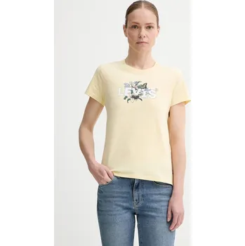 Dámské tričko Bavlněné tričko Levi's THE PERFECT TEE dámské, žlutá barva, 17369 17369.3019 10X, vel. M
