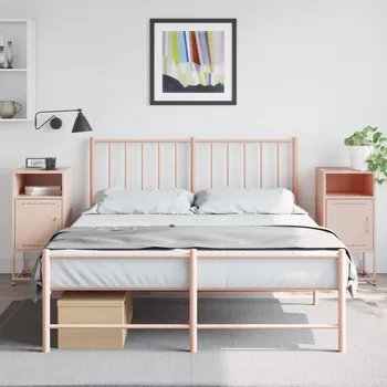 Noční stolek Noční stolky 2 ks růžové 36 x 39 x 78 cm ocel Růžová846569