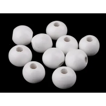 Dřevěné korálky Ø25 mm Varianta: 1 bílá, Balení: 10 ks