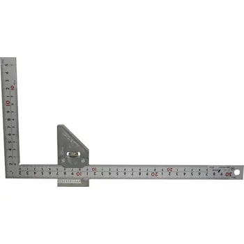 Úhloměr Shinwa - přesný nerezový úhelník s dorazem 300 mm