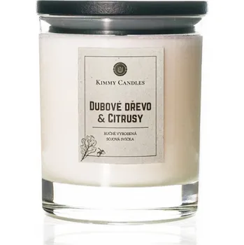 Svíčka KimmyCandles.cz Sójová svíčka Dubové dřevo & Citrusy 220g