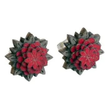 Náušnice Dřevěné náušnice Red Flower Earrings s možností výměny či vrácení do 30 dnů - EW14