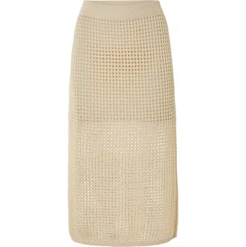 Dámská sukně esmara® Dámská ažurová midi sukně, střih zdůrazňující postavu (béžová, M(40/42))