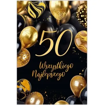 Přání B6 k 40. narozeninám – zlaté a černé balónky