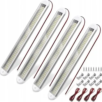 Osvětlení interiéru vozidel 4x LED Páskové Osvětlení Interiéru s Vypínačem do Auta 12V