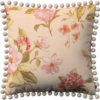 Polštář Povlak na polštář 45x45 cm velké květiny na krémovém pozadí