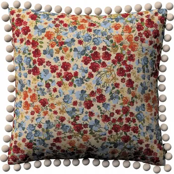 Polštář Povlak na polštář 45x45 barevné drobné květy na béžovém pozadí