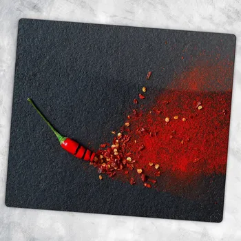 Kuchyňské prkénko Tvrzené Multifunkční Dekorativní Skleněné Prkénko na Krájení Zeleniny a Koření 60x52 cm