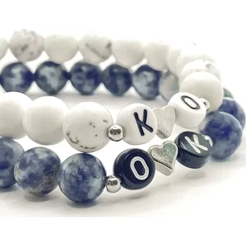 Náramek Minerální náramky pro páry s iniciály- Zen