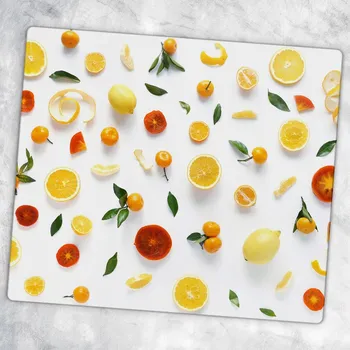 Kuchyňské prkénko Skleněná kuchyňská deska na krájení s ozdobnou grafikou - Šťavnaté ovoce, 60x52 cm