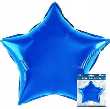 Balónek FÓLIOVÝ BALÓNEK HVĚZDA MODRÁ DEKORACE NA NAROZENINOVOU OSLAVU 3D