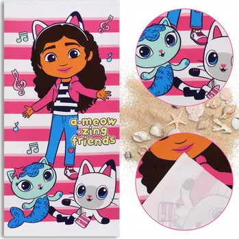 Gábinin Kouzelný Domek RYCHLESCHNOUCÍ Plážová osuška pro děti MIKROVLÁKNO 70x140