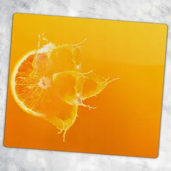 Kuchyňské prkénko Tvrzené Skleněné Kuchyňské Prkénko s Dekorativním Potiskem Velký Pomeranč 60x52 cm