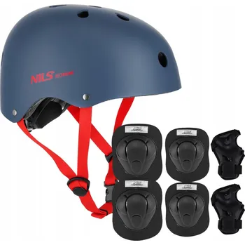 Cyklistická přilba Dětská cyklistická helma s nastavením + Sada chráničů na kolečkové brusle a koloběžku