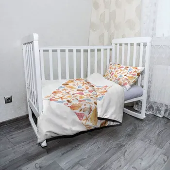 Povlečení Sablio Mikroplyšové povlečení do dětské postýlky Podzimní srdce - 120x90 / 40x60