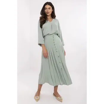 Dámská sukně Midi sukně v pistáciové barvě
