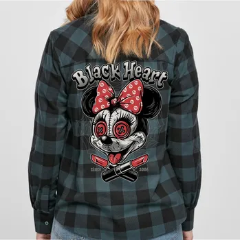 Dámská košile Dámská Košile BLACK HEART Mickey Barva: Zelená, Velikost: L