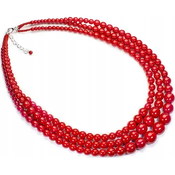 Náhrdelník Červený náhrdelník Kiara skleněný 46 cm zapínání karabinka
