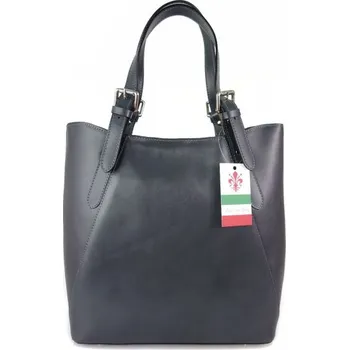 Kabelka Kožená kabelka přes rameno Vera Pelle 0145 šedá