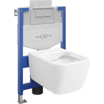 Klozet Mexen sada podomítkového WC rámu Fenix XS-U s WC mísou Stella, bílý lesk - 6853368XX00 Podomítkové WC sady