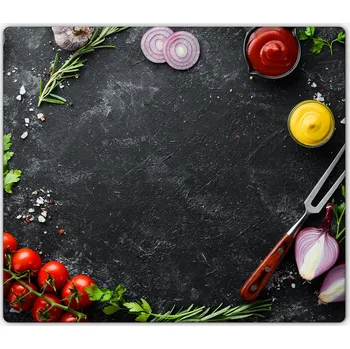 Kuchyňské prkénko Skleněná kuchyňská deska na krájení s ozdobnou grafikou Ostré koření 60x52