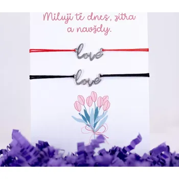 Náramek Stříbrné náramky pro páry - love Stříbrné