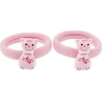 Gumičky s ozdobou kočky, 2 ks Barva: světle růžová