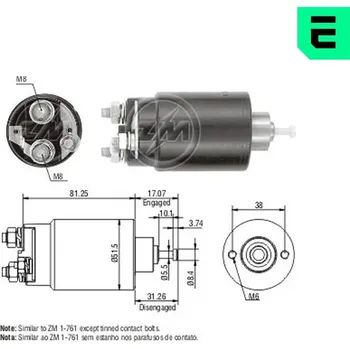Elektromagnetický spínač, startér ERA ZM761
