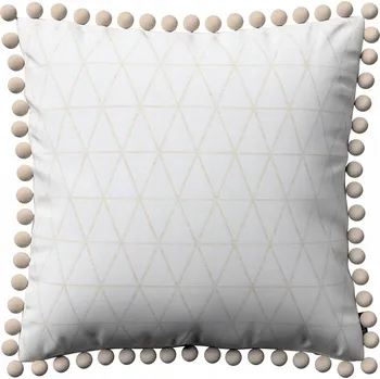 Povlak na dekorativní polštářek Povlak na polštář 45x45 béžové trojúhelníky na krémově bílém pozadí