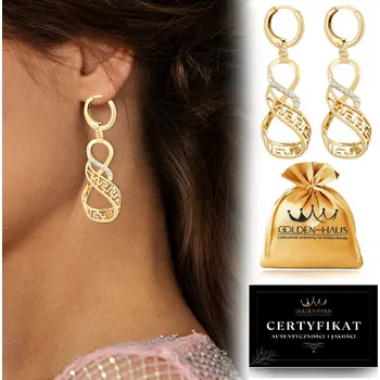 Náušnice Golden Haus Zlaté Náušnice Golden Haus se zirkonem, 3,80 cm, chirurgická ocel