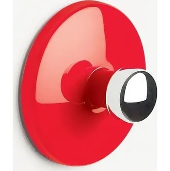 Držák na ručník SPIRELLA Spirella samolepící háček BOWL, červený, ABS, průměr 50 mm, 10.16246