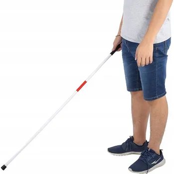 Skládací vodicí hůl pro nevidomé s nastavitelnou výškou a odrazkou, 124 cm