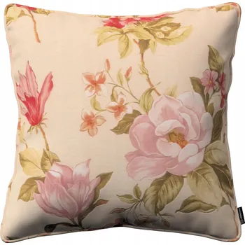 Povlak na dekorativní polštářek Povlak na polštář 45x45 cm velké květiny na krémovém pozadí