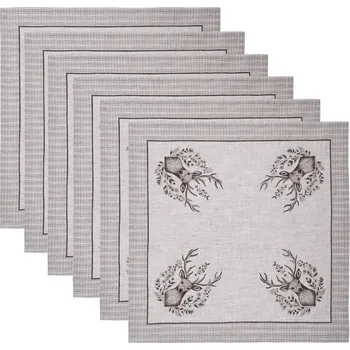 Papírový ubrousek Sada 6ks textilních ubrousků s jeleny Gentle Wilderness - 40*40cm