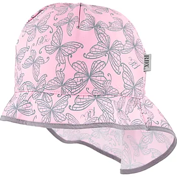 Kojenecké oblečení RDX Letní klobouk vázací s plachetkou motýlci šedá na růžové Vel. 48