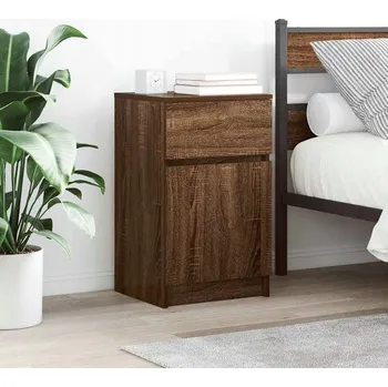 Noční stolek Noční stolky 2 ks Hnědý dub 39x35x65 cm Lepené dřevo