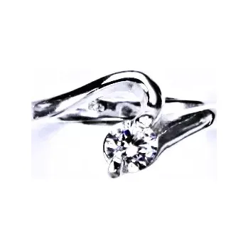 Prsten Stříbrný prsten čirý zirkon - T1166 (Stříbrný prsten se zirkonem)
